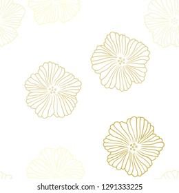 Light Yellow vector seamless elegant pattern with flowers. Colorful illustration with flowers in doodle style. Design for textile, fabric, wallpapers.
