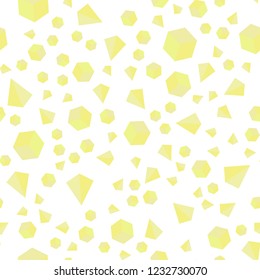 Light Yellow vector seamless, isometric texture with poly style with cubes. Lines, rhombus with colorful gradient. Design for textile, fabric, wallpapers.