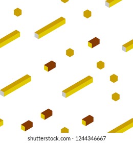 Light Yellow vector seamless, isometric layout with lines, rectangles. Modern abstract illustration with colorful rectangles. Pattern for design of fabric, wallpapers.