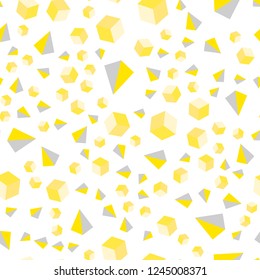Light Yellow vector seamless, isometric backdrop with lines, rhombus. Abstract gradient illustration with triangles, cubes. Pattern for trendy fabric, wallpapers.