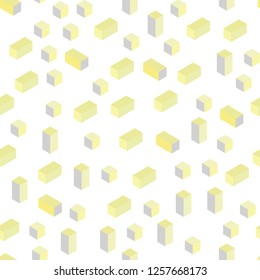 Light Yellow vector seamless, isometric layout with lines, rectangles. Rectangles on abstract background with colorful gradient. Design for wallpaper, fabric makers.