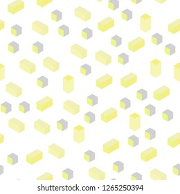 Light Yellow vector seamless, isometric background with rectangles. Abstract gradient illustration with rectangles. Design for textile, fabric, wallpapers.