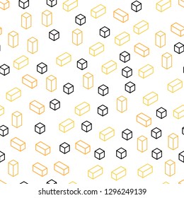 Light Yellow vector seamless, isometric layout with lines, rectangles. Beautiful illustration with rectangles and squares. Template for business cards, websites.