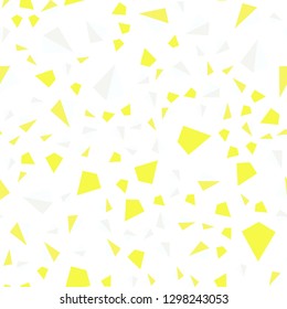 Light Yellow vector seamless, isometric pattern with polygonal style. Glitter abstract illustration with triangular shapes. Texture for window blinds, curtains.