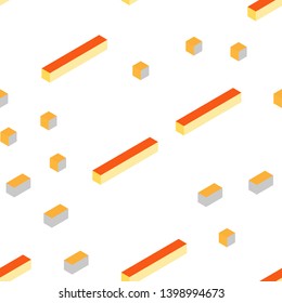 Light Yellow vector seamless, isometric template with rhombus. Rectangles on abstract background with colorful gradient. Pattern for design of fabric, wallpapers.