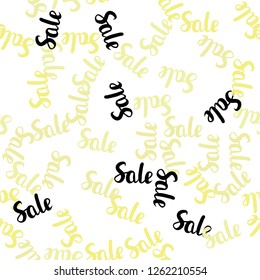 Light Yellow vector seamless layout with discount of 70, 90%. Gradient illustration with discount signs on white backdrop. Template for season sales, shopping ads.