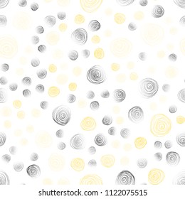 Light Yellow vector seamless natural abstract background. Colorful illustration in doodle style with flowers. Hand painted design for web, wrapping, wallpaper.