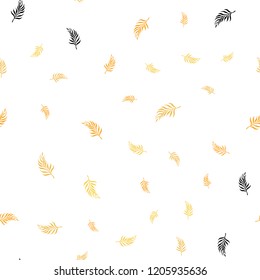 Light Yellow vector seamless natural artwork with leaves. leaves on elegant natural pattern with gradient. Design for textile, fabric, wallpapers.