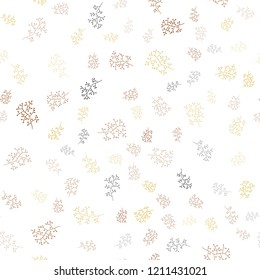 Light Yellow vector seamless natural background with leaves, branches. Illustration with doodles on abstract template. Trendy design for wallpaper, fabric makers.