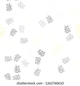 Light Yellow vector seamless natural background with branches. Creative illustration in blurred style with leaves, branches. Design for wallpaper, fabric makers.