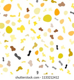 Light Yellow vector seamless pattern with lines, ovals. Blurred geometric sample with gradient bubbles.  A completely new memphis design for your business.