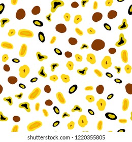 Light Yellow vector seamless pattern with spheres. Illustration with set of shining colorful abstract circles. Pattern for design of fabric, wallpapers.