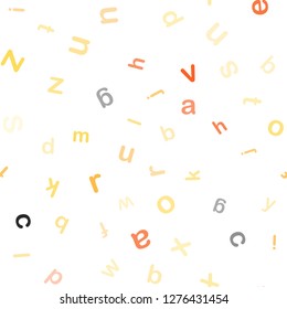 Light Yellow vector seamless pattern with ABC symbols. Colored alphabet signs with gradient on white background. Design for wallpaper, fabric makers.