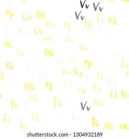 Light Yellow vector seamless pattern with ABC symbols. Shining colorful illustration with isolated letters. Design for wallpaper, fabric makers.