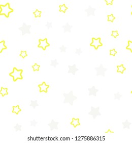 Light Yellow vector seamless template with sky stars. Decorative shining illustration with stars on abstract template. Pattern for design of fabric, wallpapers.