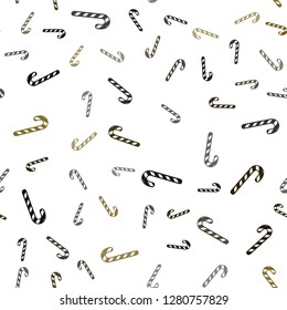 Light Yellow vector seamless template with sweet christmas sticks.