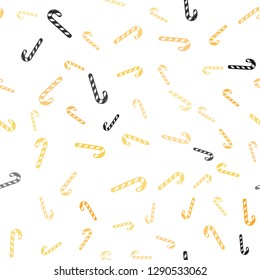 Light Yellow vector seamless template with sweet christmas sticks.