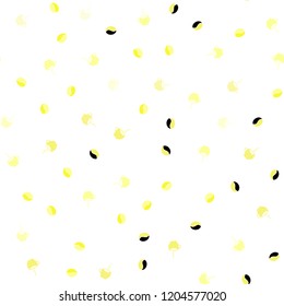 Light Yellow vector seamless texture with coffee beans, mugs. Glitter abstract backdrop with gradient mugs, coffee grains. Pattern for ads of breakfast, lunch, dinner.