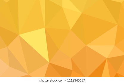 Light Yellow vector shining triangular backdrop. A completely new color illustration in a polygonal style. Best triangular design for your business.