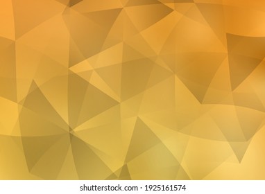 Light Yellow vector shining triangular layout. Geometric illustration in Origami style with gradient.  A new texture for your web site.