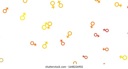 Light Yellow vector template with businesswoman signs. Colorful feminism symbols with a gradient in modern style. Best design to show the power of women.
