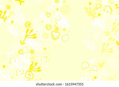Light Yellow vector template with chaotic shapes. Decorative design in abstract style with random forms. Modern design for your business card.