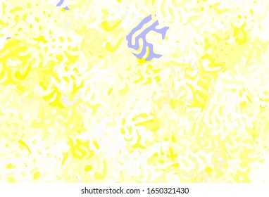 Light Yellow vector template with chaotic shapes. Decorative design in abstract style with random forms. Modern design for your business card.