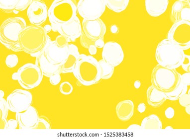 Light Yellow vector template with circles. Modern abstract illustration with colorful water drops. Pattern for textures of wallpapers.