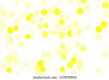 Light Yellow vector template with circles. Glitter abstract illustration with blurred drops of rain. Pattern for ads, leaflets.