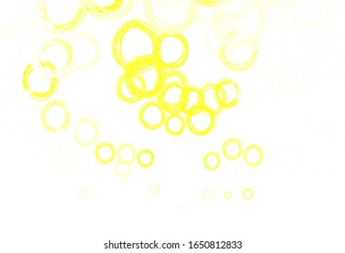 Light Yellow vector template with circles. Blurred decorative design in abstract style with bubbles. New template for your brand book.