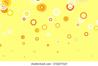 Light Yellow vector template with circles. Modern abstract illustration with colorful water drops. Design for poster, banner of websites.