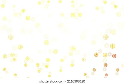 Light Yellow vector template with circles. Glitter abstract illustration with blurred drops of rain. Pattern for textures of wallpapers.