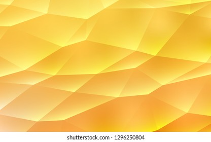 Light Yellow vector template with crystals, triangles. Decorative design in abstract style with triangles. Smart design for your business advert.