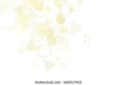 Light Yellow vector template with crystals, circles. Modern abstract illustration with colorful dots, lines. Best design for poster, banner.