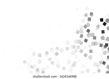 Light Yellow vector template with crystals, circles, squares. Circles, lines, rhombus with colorful gradient. Best design for poster, banner.