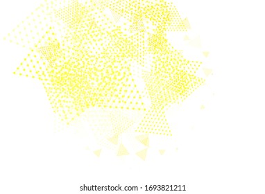 Light Yellow vector template with crystals, circles. Decorative design in abstract style with lines, dots. Template for wallpapers.
