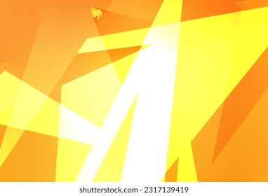 Plantilla de vector amarillo claro con cristales, triángulos. Triángulos sobre fondo abstracto con gradiente colorido. Diseño moderno para su tarjeta de visita.
