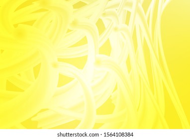 Light Yellow vector template with curved lines. Geometric illustration in abstract style with gradient.  New composition for your brand book.