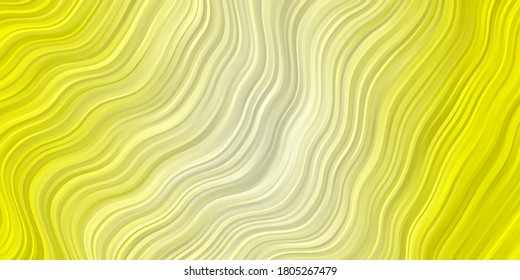 Light Yellow vector template with curved lines. Gradient illustration in simple style with bows. Best design for your posters, banners.
