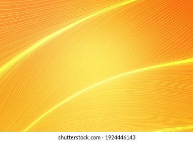Light Yellow vector template with curved lines. Colorful geometric sample with gradient lines.  Background for cell phone screens.
