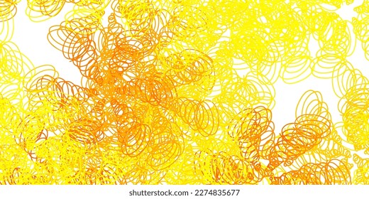 Plantilla vectorial amarillo claro con líneas curvas. Ilustración en estilo abstracto con degradado curvo.  Patrón de anuncios, comerciales.