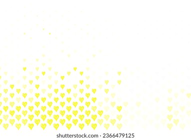 Light Yellow vector template with doodle hearts. Smart illustration with gradient hearts in valentine style. Template for Valentine's greeting postcards.