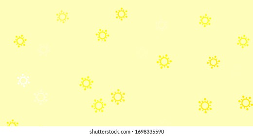 Light yellow vector template with flu signs. Abstract illustration with biological gradient shapes. Simple design against epidemic information.