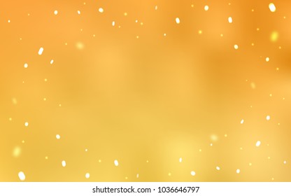 Light Yellow vector template with ice snowflakes. Glitter abstract illustration with crystals of ice. New year design for your ad, poster, banner.