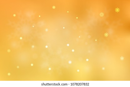 Light Yellow vector template with ice snowflakes. Modern geometrical abstract illustration with crystals of ice. New year design for your business advert.