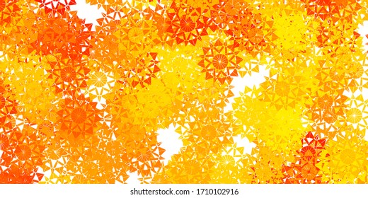 Light Yellow vector template with ice snowflakes. Colorful snow elements in decorative christmas style. New year leaflet pattern.