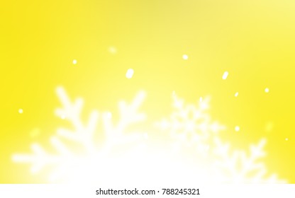 Light Yellow vector template with ice snowflakes. Modern geometrical abstract illustration with crystals of ice. New year design for your ad, poster, banner.