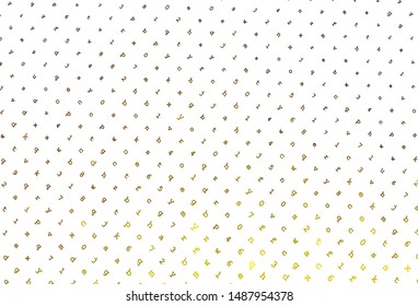 Light Yellow vector template with isolated letters. Shining illustration with ABC symbols on abstract template. Pattern for school, grammar websites.