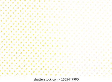 Light Yellow vector template with isolated letters. Blurred design in simple style with signs of alphabet. Template for lettering, typography.