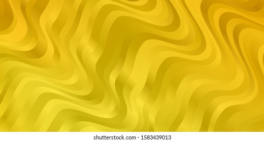 Light Yellow vector template with lines. Illustration in halftone style with gradient curves. Template for your UI design.